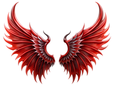 Devil wings on transparent background