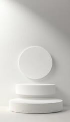 White platform in minimal setting