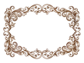 Elegant vintage ornamental frame isolated on a transparent background