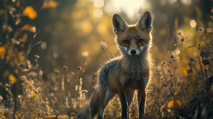 Naklejka premium red fox in the wild