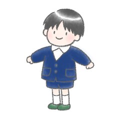 制服を着た幼稚園児の可愛い男の子