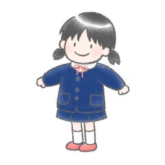 制服を着た幼稚園児の可愛い女の子