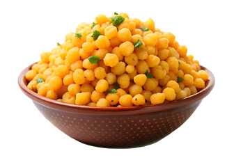 Indian snack boondi food isolated on a transparent background