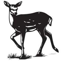 Deer line art vector illustration