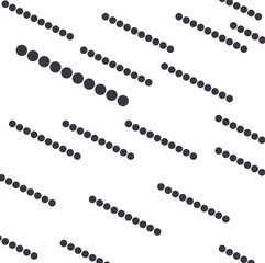 Simple geometric texture in the form of sticks scattered across the canvas, consisting of dots. One object stands out with its large size. Imitation of microbes or bacteria.