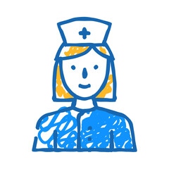 nurse medical worker doodle icon sketch vector. nurse medical worker sign. isolated symbol illustration