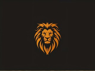 Obraz premium A striking lion head set against a deep black background, emphasizing its fierce expression and regal mane.