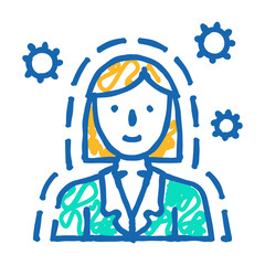 immunologist doctor doodle icon sketch vector. immunologist doctor sign. isolated symbol illustration