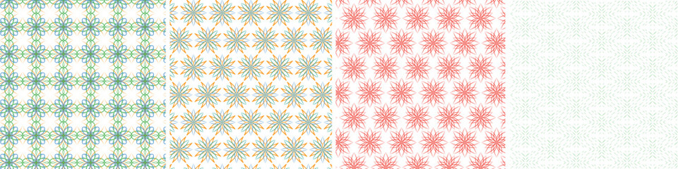 Vector pattern images with abstract patterns, leaves, balls, batik