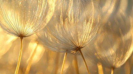 Obraz premium Dandelion seeds in the sun