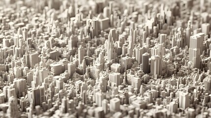 Fototapeta premium Abstract Cityscape Architecture Model Monochrome Urban Development