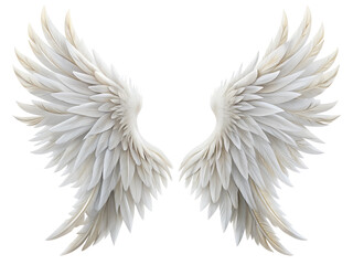 Fototapeta premium White devil wings on a transparent background.png image