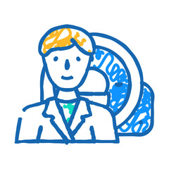 mri examination doctor doodle icon sketch vector. mri examination doctor sign. isolated symbol illustration