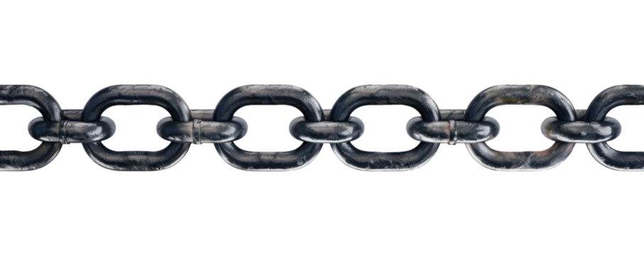 Steel chain isolated on transparent background