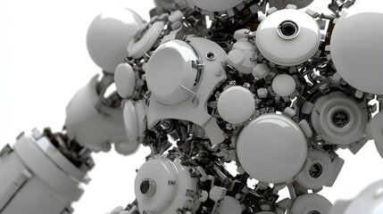 Fototapeta premium Abstract Futuristic Machine Gears and Cogs 3D Render