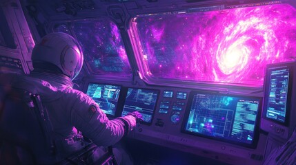 Fototapeta premium Astronaut in Spacecraft