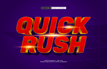 quick rush editable text effect with a race and speed text style