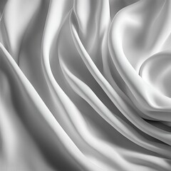 Obraz premium A luxurious and smooth silver satin fabric draped into elegant folds, creating a soft and sophisticated texture, highlighting the beauty of light and shadow on the silky surface.