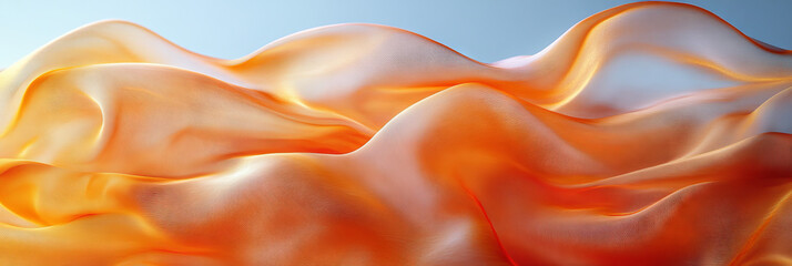 Obraz premium Abstract flowing fabric in warm orange tones.