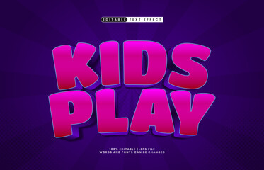 kids play editable text effect with a play and game text style