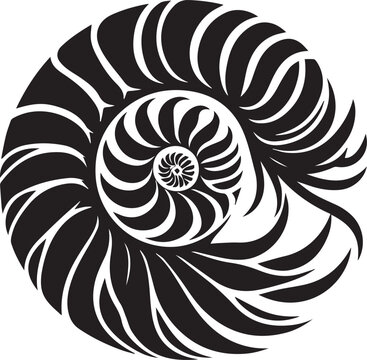recommend clip art: Paper Nautilus silhouette vector and logo black and white