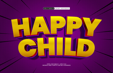 happy child editable text effect with a child and fun text style