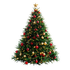 Fototapeta premium Christmas tree in white background, PNG, No background.