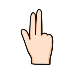 Obraz premium hand with finger pointing, salute symbol, hand showing number eight, isolated on white background