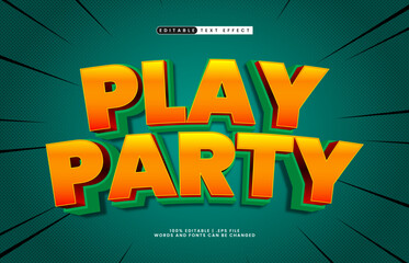 play party editable text effect with a child and fun text style
