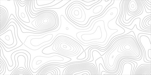 Ocean topographic line map with curvy wave isolines vector illustration. Abstract topographic contours map background, Vector contour topographic map. Cartography texture abstract banner use.	