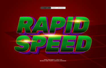 rapid speed editable text effect with a race and speed text style