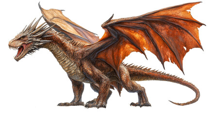 Majestic Fantasy Dragon with Fiery Wings