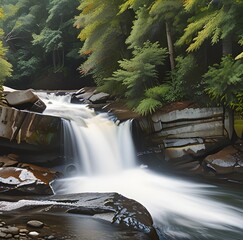 Upper Catabwa Fallswaterfall, nature, rock, fall, water, river, outdoors, mountain, tree, flowing, photography, stream, usa, motion, cascade, beautiful, forest, landscape, park, flow, no people, color