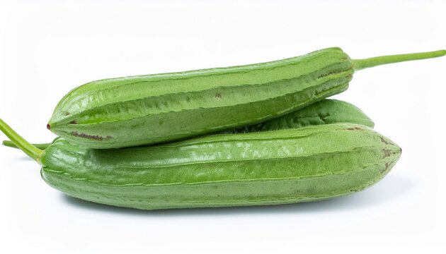 Ridge gourd (turai) on white background. Ridge gourd turai Isolated.