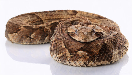 Obraz premium Gaboon viper snake on white background