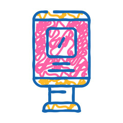 street advertising banner doodle icon sketch vector. street advertising banner sign. isolated symbol illustration