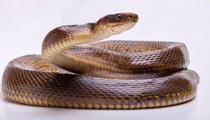 Fototapeta premium King cobra snake on white background