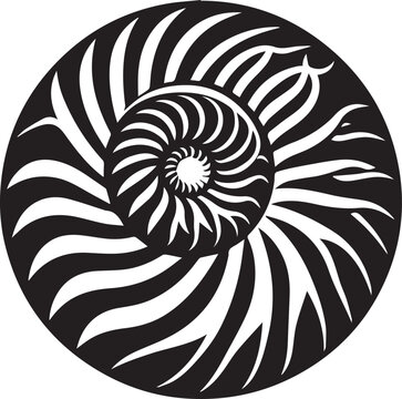 recommend clip art: Paper Nautilus silhouette vector and logo black and white