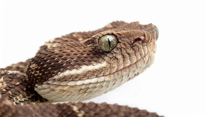 Fototapeta premium Timber rattlesnake on white background