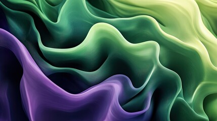 Obraz premium Smooth, flowing patterns in green and violet, representing the analytical speed and efficiency of Julia programming