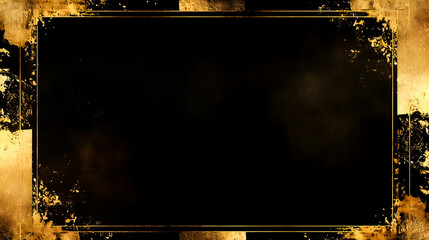 黒背景に金箔のようなテクスチャーのフレーム背景