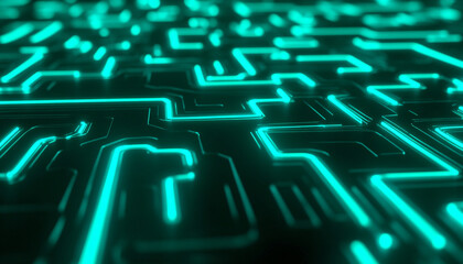 Obraz premium blue circuit board background