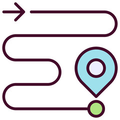 Roadmap Icon Outline Color Icon