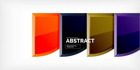 Abstract background - circles and round triangles with 3d effect. Vector Illustration For Wallpaper, Banner, Background, Card, Book Illustration, landing page