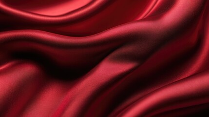 Obraz premium Red satin fabric with soft folds. Perfect for backgrounds, texture, or adding elegance to designs.