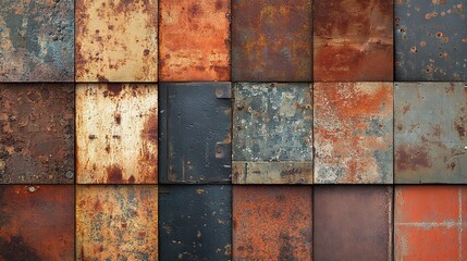 Textured Rusty Metal Panel Backgrounds