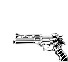 Pistol Revolver Line art