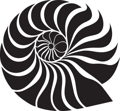 recommend clip art: Paper Nautilus silhouette vector and logo black and white