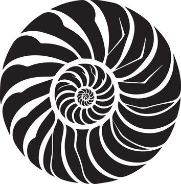 recommend clip art: Paper Nautilus silhouette vector and logo black and white