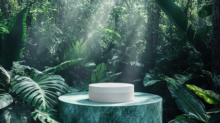 Serene Forest Display with Soft Light Rays